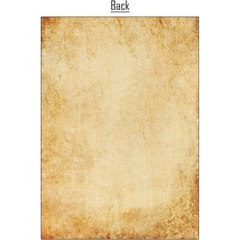 50 Sheets Vintage Design Paper, Old Looking Stationery Paper, Aged Antique Old Fashion Parchment Paper, Double Sided A4 Printing Writing Paper for Vintage Invitation Letters Crafts