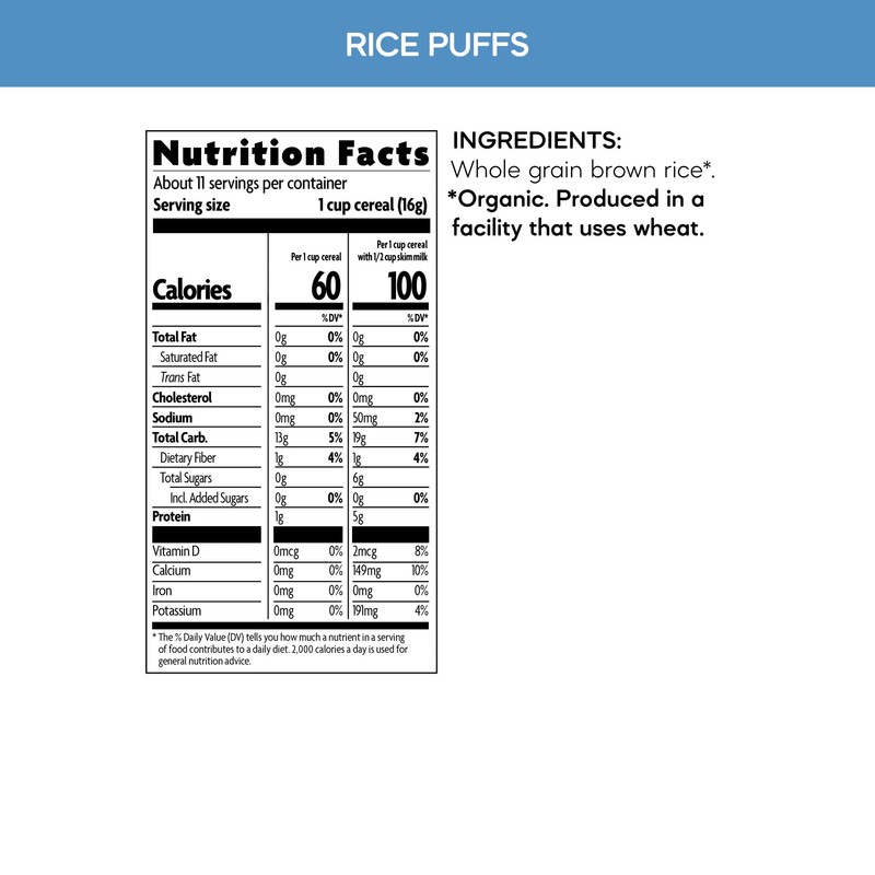 Nature's Path Organic Rice Puffs Cereal, 6 oz (Pack of