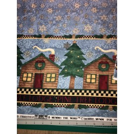 Ssi Mumm’s The Word Double Woodland Pine Tree Lodge Border 1/2 Yard Cotton Fabric