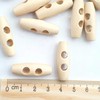 MajorCrafts® 24pcs 30mm Light Brown 2 Holes Sewing Toggle Wood