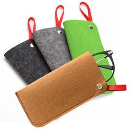 FZSECRIU Pack of 4 Soft Glasses Case, Felt Glasses Case, Glasses Case, Flat Sunglasses Case, Glasses Case, Large Glasses Organiser, Glasses Case for Women, multicoloured