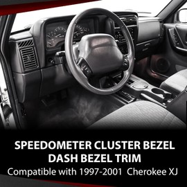 CROSSDESIGN Dash Bezel Trim Speedometer Cluster Bezel Compatible with Jeep Cherokee XJ 1997-2001