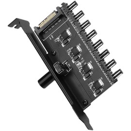 Jingelmall New 8 Port Speed Controller Computer Case Fan Speed Controller Hub, 3 Pin/4 Pin Variable Speed Radiator Speed Controller