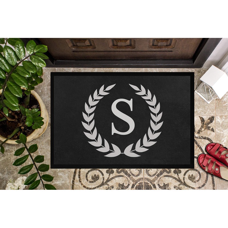 SpecialMe® Doormat Letters Initals Monogram Family Non-Slip & Washable White