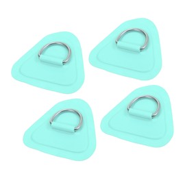 A ABSOPRO 4pcs D Ring Patch PVC Stainless Steel Triangle Shape Green for Kayak Item Replacement