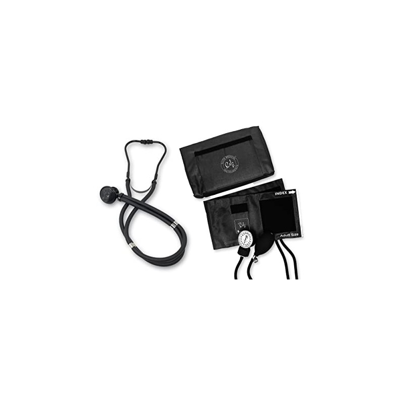 EMI 330-ST Stealth Black Sprague Stethoscope and Aneroid Sphygmomanometer Blood
