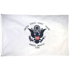 Large US COAST GUARD FLAG - - - 3x5 Foot DOUBLE SIDED - EMBROIDERED FLAG - - USCG Flag