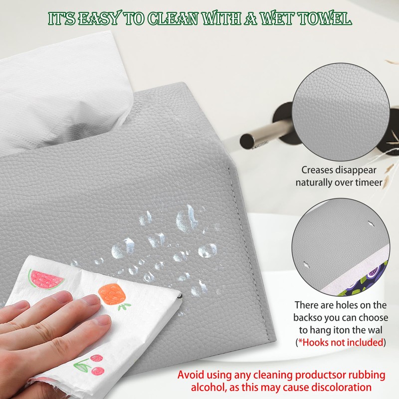 Tissue Box Cover Holder Compatible with Kleenex Disposable Paper Hand