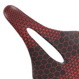 Road Bike Saddle Carbon Fiber Ultra Light Wear Resistant Stereogel Structure Hollow Design Bicycle Seat Red