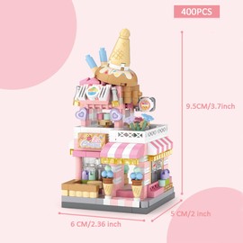 MEIEST 4 Mini City Shop Street View Building Blocks Model Set,Simulation Architecture Collection Particle Construction Building Bricks Toy,Home Decoration