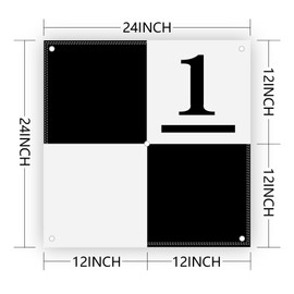 Cyiwniao 10 Pack Drone Ground Control Point GCP, Center Eyelet Numbered 0-9, 24"x24" Black/WhiteMarkers UAV Aerial Target for Mapping & Surveying