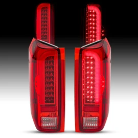 HECASA Tail Light Brake Lamps Compatible with 1990-1997 Ford F150/F250/F350/Bronco/F Super Duty Styleside 3D LED Tube Bar LH & RH - Red Lens