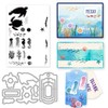 INFUNLY Sea Cutting Die and Stamp Set Sea Animal Clear