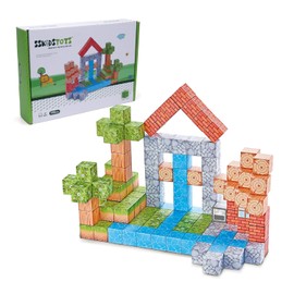 119PCS 1 in Big Size Magnetic Building Blocks Set, Magnetic Tiles Kids Build Cubes STEM Game Toys, Build Forest World Set, Christmas Birthday Gifts for Boys & Girls Age 3 4 5 6 7 8 9 10+