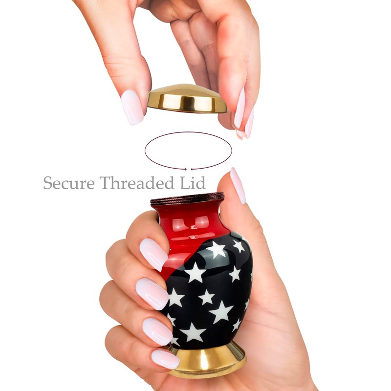 Trupoint Memorials Small Urns for Human Ashes Keepsake, Military and
