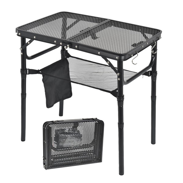 Folding Grill Table, Lightweight Small Camping Table, 2FT Aluminum Table