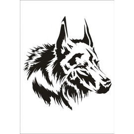 UMR-Design W-647 Wolf Wall / Textile Stencil Size A4