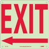 NMC GL16R Safety Sign with Left Arrow Sign, "EXIT", 10"