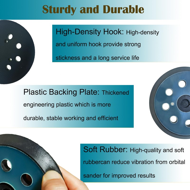 2 Pack 5 Inch 8 Hole Replacement Sander Pad For