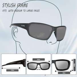SOL PRO Polarized Sports Sunglasses Foam Padded for Men and Women Cycling Golfing Fishing, Sp-325bspl Smoke, One Size