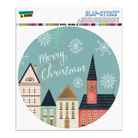 Christmas Village Automotive Car Window Locker Circle Bumper Sticker