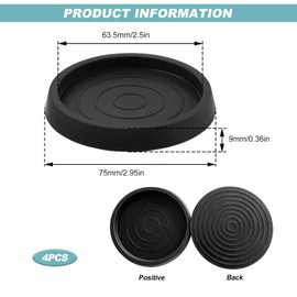 Furniture Caster Cups, Rubber Chair Leg Feet Caps Non Slip Furniture Coasters Pads Leg Floor Protectors for Carpet Bed Cabinet-4pcs
