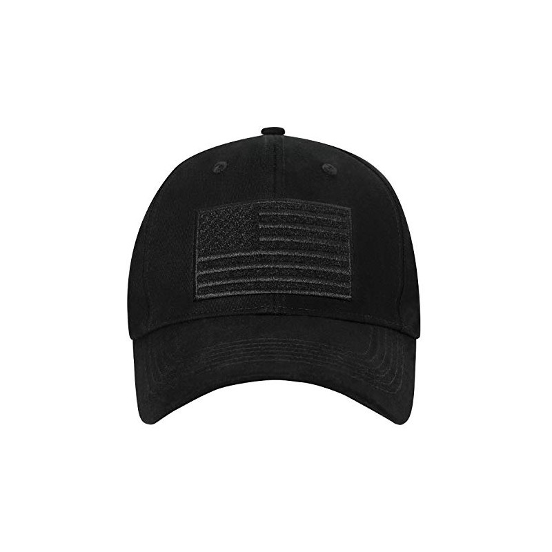 Rothco Hook & Loop U.S. Flag Low Profile Cap, Black
