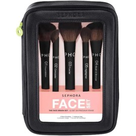SEPHORA Set De Brochas Faciales Favoritas De Sephora: 5 Brochas De Maquillaje Y 1 Neceser negro