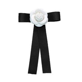 Bowknot Ribbon Camellia Flower Pre-tied Bow Tie Neck Tie Brooch Lapel Pins for Women Girls Elegant Flowers Suit Shirt Collar Tie Clothes Accessories Jewelry Party Banquet Birthday Christmas Gifts (0883)