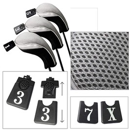 Andux Golf 460cc Driver Fairway Wood Club Head Covers 3pcs/Set Black/Grey