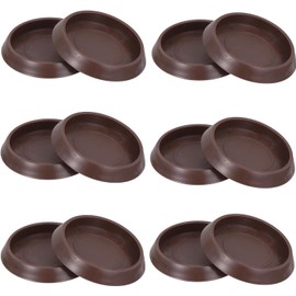WADY 12pcs Carpet Fixed Casters Couch Stoppers Chair Wheel Stopper Non-Slip Bed Stoppers Wear-Resistant Furniture Coasters Compact Bed Stoppers Non-Slip Furniture Coasters Bed Supplies (Brown)