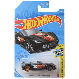 Hot Wheels Corvette C7 Z06 Convertible, Speed Graphics 4/10 [Black] 114/250