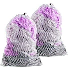 Mesh Laundry Bag, 23.6 x 31.5 Inch Extra Large Heavy Duty Laundry Bags for Washing Delicates, Laundry Bags with Drawstring Delicates Washing Bag for Travel Dorm College Apartment, 2 Pack