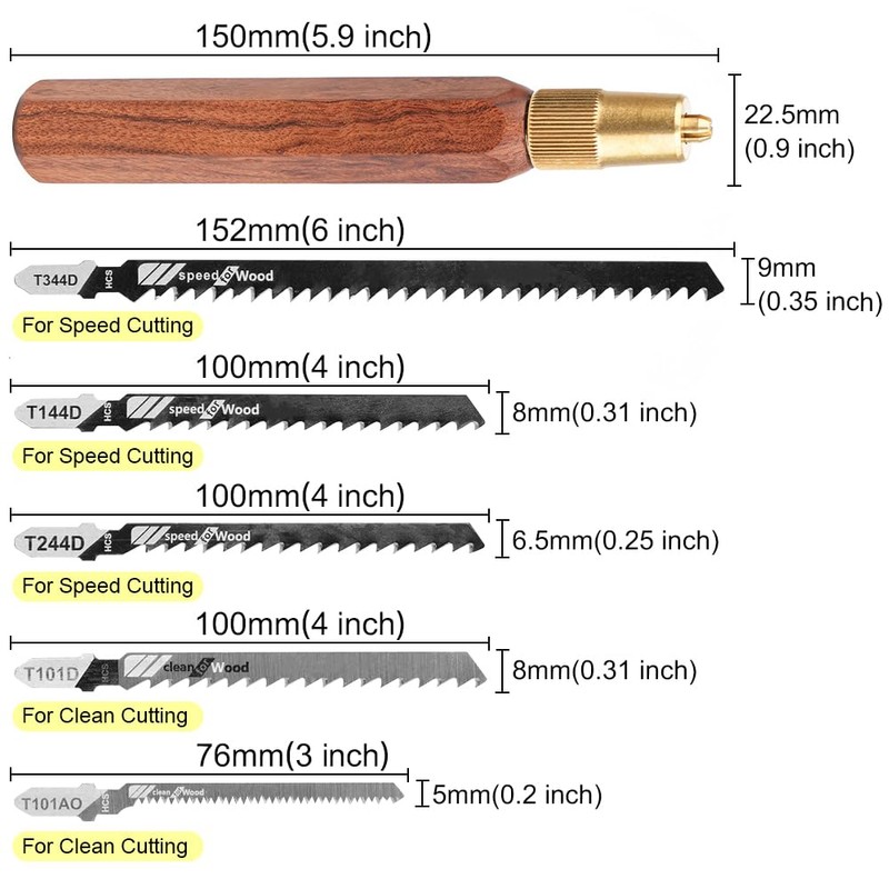 TOOLCOOL Wooden Handle Mini Hand Saw Small Jig Saw with