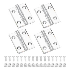 sourcing map Small Acrylic Hinges Plastic Clear Hinge 45 x 35mm Continuous Piano Folding Hinges with Hole and Screw for Aquarium Lid Crafts Display Stand Pack of 4 Transparent