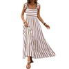 PRETTYGARDEN Womens Dresses 2025 Summer Striped Sleeveless Maxi Dress Casual