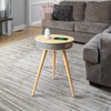 Louis Donné Smart End Table with Bluetooth Speakers, Round Side