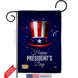 Happy President's Day Garden Flag - Pack Patriotic Star and Stripes Patriotism Independence Memorial United State American USA Vintage Applique - House Banner Small Yard Gift Double-Sided 13 X 18.5