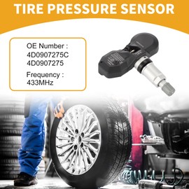 Partuto Tire Pressure Sensor No.4D0907275C/4D0907275 Car Inner Tire Pressure Monitoring Sensor for Volkswagen Phaeton 2004-2006 Metal Rubber Plastic Black Durable