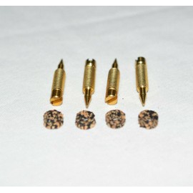 (4 Pack) Idle Air/Fuel Mixture Screws Brass With Cork Gaskets Fits: Holley Carburetor 2300, 4150, 4160 & 4500
