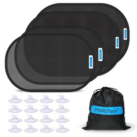 PEMOTech Sonnenschutz Auto Baby mit UV Schutz，Universelle Sonnenschutz Auto Kinder，Sonnenschutz Auto Seitenscheibe，Sonnenschutz Auto mit Saugnapf (4 Stück)