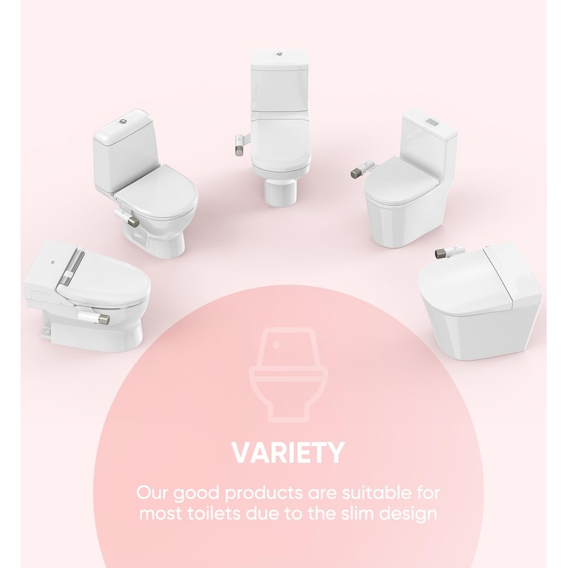 Non Electric Toilet Seat Bidet Attachment Adjustable Fresh Cold Water