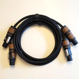 Neutrik Black Braided Speakon Cables for RCF Evox 12 Speakers (Pair) Evox12 6ft. UPGRADE