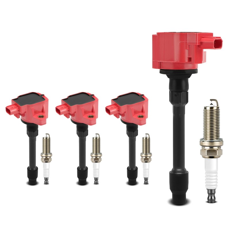 A-Premium (Red) Set of 8 Ignition Coil Pack and Iridium