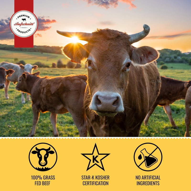 Aufschnitt Grass Fed Beef Jerky - Low Sodium, Certified Kosher