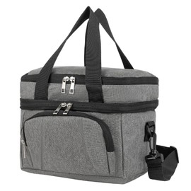 15L Kleine Kühltasche - Kühltasche Faltbar mit Isolierung Lunchtasche 29x20x22cm - Tragbar für Arbeit Reisen Büro Picknick Kühltasche(Grau)
