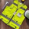 TCCFCCT Mesh High Visibility Vest 9 Pockets Reflective Safety Work