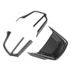 3pcs Steering Wheel Trim Kit Carbon Fiber Color ABS Frame