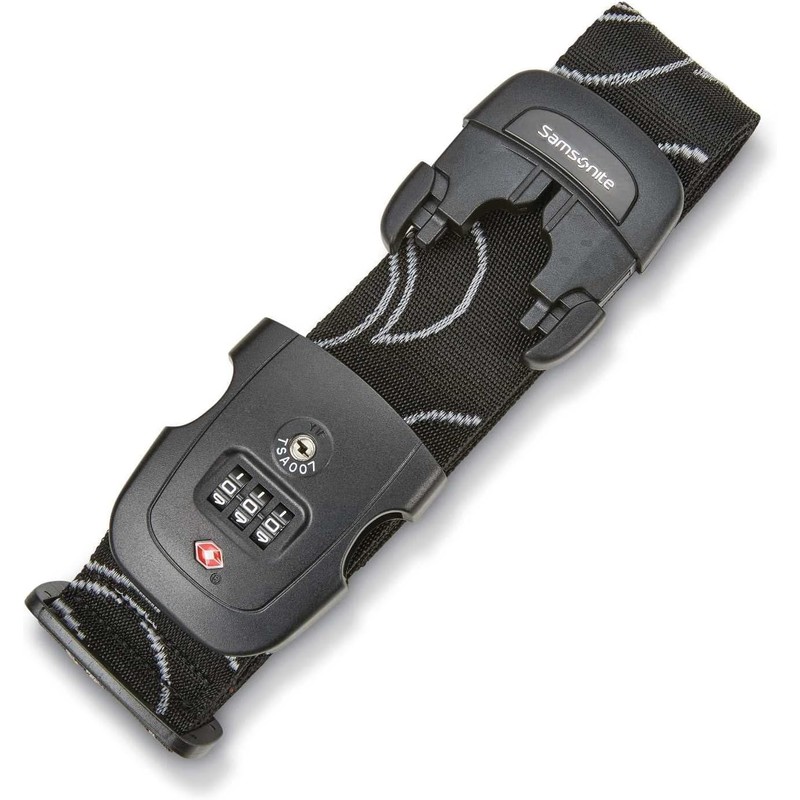 Samsonite Correa para Equipaje, Negro, Combination Lock, Correa de Equipaje