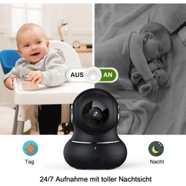 Littlelf Monitoring Camera, 2K Baby Monitor with Motion Detecting Camera, Night Vision, Two-Way Audio, Indoor Monitoring Camera for Dogs, Pet Camera with App, Wi-Fi Camera, Alexa, Pack of 2